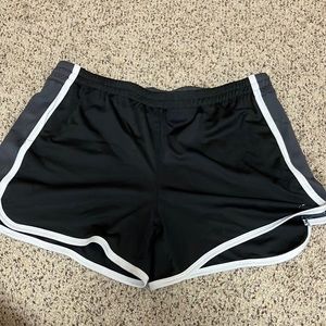 Black and grey running shorts